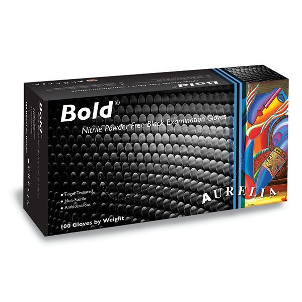 Aurelia BOLD Powder Free Nitrile - 100 Gloves (SMALL / MEDIUM / LARGE)